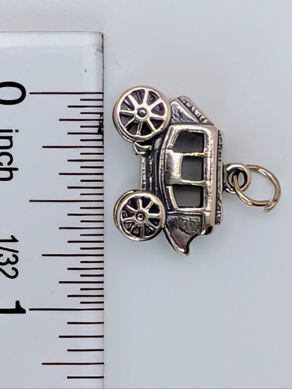 Horsedrawn Carriage Wagon S925 Sterling Silver Charm Pendant - Picture 6 of 6